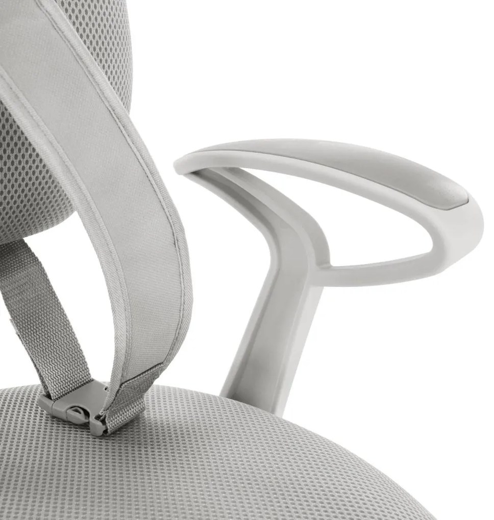 Tempo Kondela Rastúca stolička s podnožou a trakmi, sivá/biela, ANAIS
