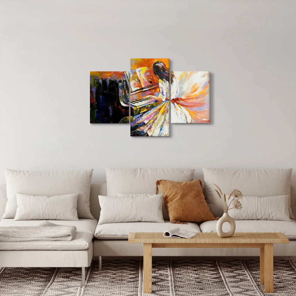 Obraz - Žena hrajúca na piáno (90x60 cm)