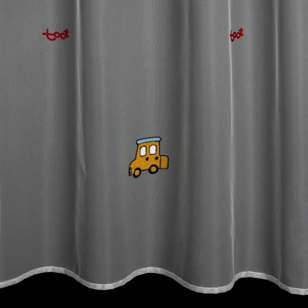 Dětská záclona s autíčky ALVIN 140x250 bílá
