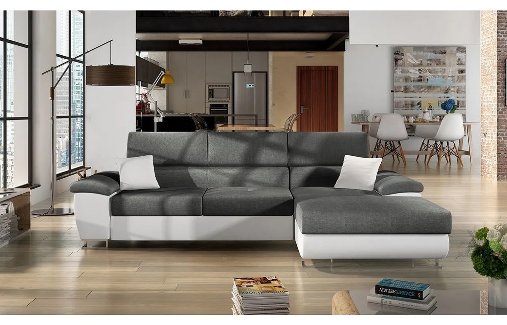 Rohová sedacia súprava Alvin Mini, Dostupné poťahy: ekokoža Soft 017 + Lux 06 + ekokoža Soft 017, Strana: ľavá