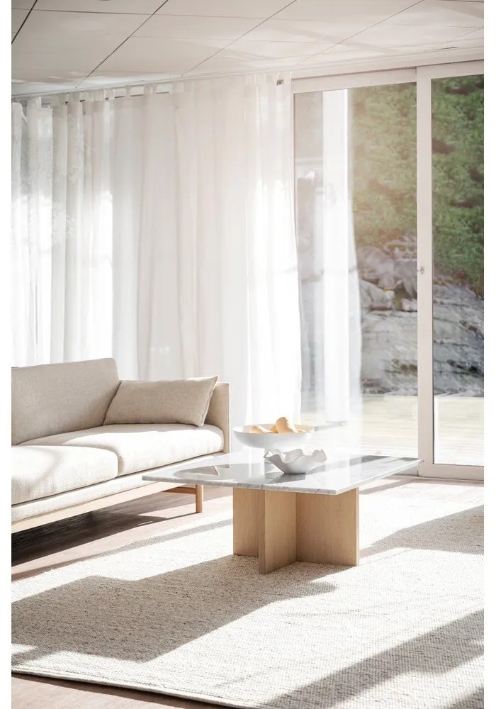 Bielo-hnedý mramorový konferenčný stolík 90x90 cm Brooksville - Rowico