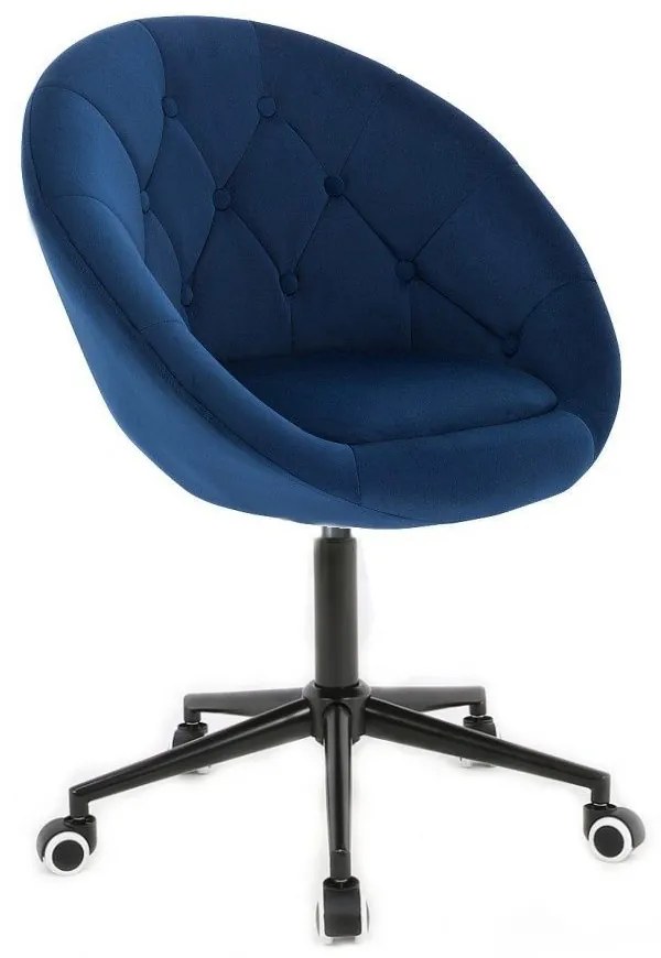LuxuryForm DESIGN Kreslo VERA VELUR na čiernej podstave s kolieskami - modré