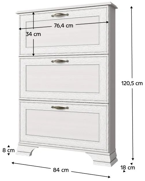 Botník (skrinka na topánky) Tiffa 3K (woodline creme). Vlastná spoľahlivá doprava až k Vám domov. 1075465