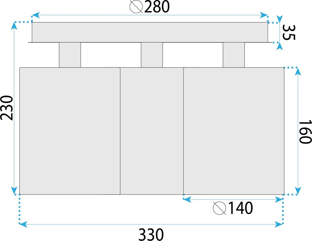 Toolight Toolight, stropné svietidlo 3xE27, APP1819-3CPR, čierna-hnedá, OSW-00620