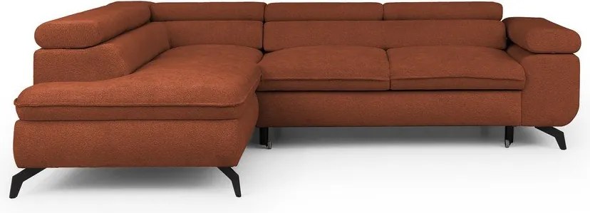 Ženilková rohová pohovka v terakotovej farbe (ľavý roh/do L) Marbeya – Ropez