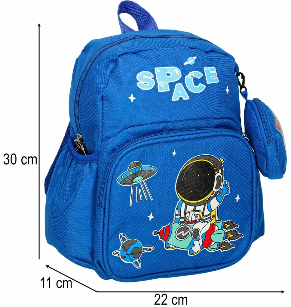 KIK Vesmírny detský batoh pre predškolákov 3+ – ľahký modrý astronaut, 7 l