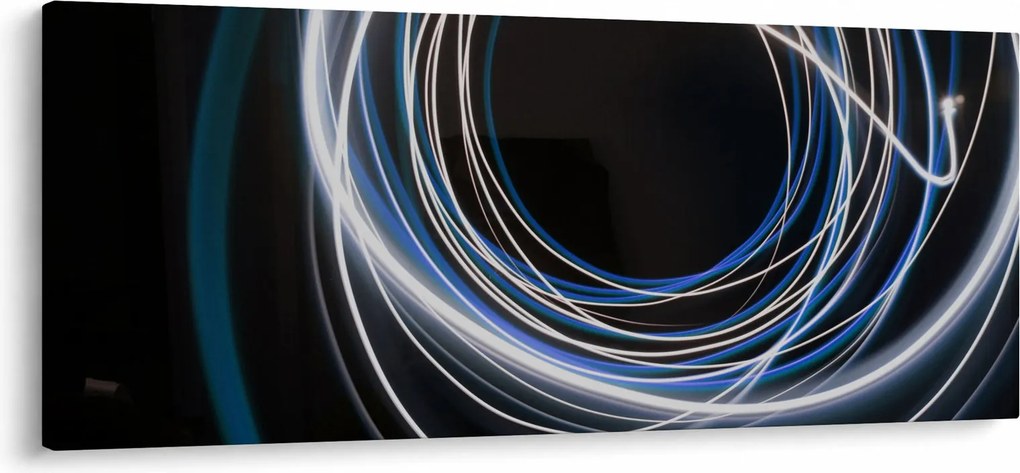 Obraz modrých liniek (120x50 cm)