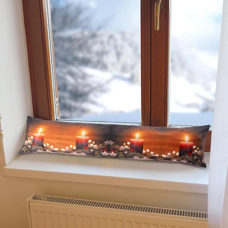 Vankúš proti prievanu ADVENTNÉ SVIEČKY 18 x 85 cm