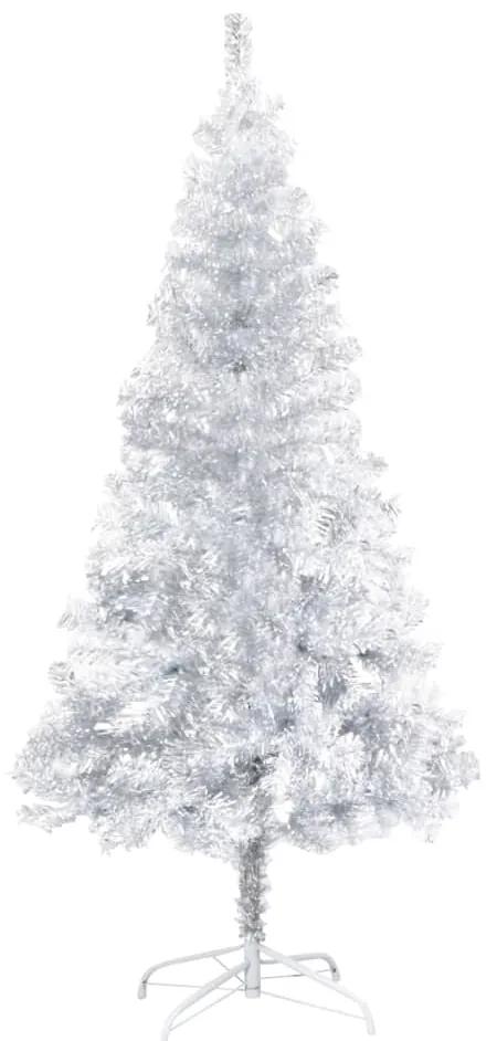 vidaXL Umelý vianočný stromček s podstavcom, strieborný 150 cm, PET