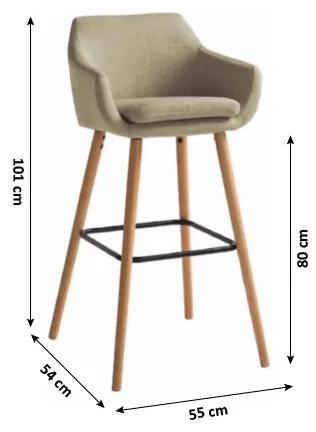 Barová stolička Tahira - béžová / buk