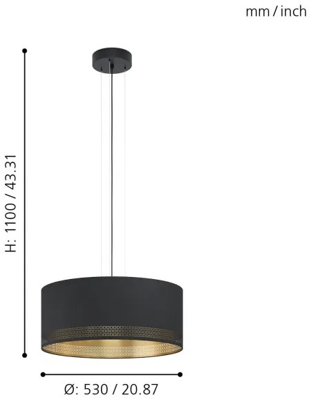 Eglo 99274 - Luster na lanku ESTEPERRA 3xE27/40W/230V