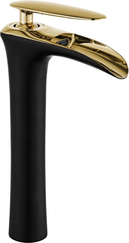 Mexen Lyra vysoká umývadlová batéria, čierna/zlatá - 745310-75