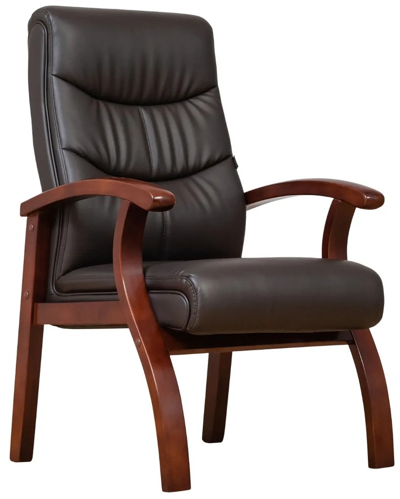 Kožené kreslo Comforte, hnedé