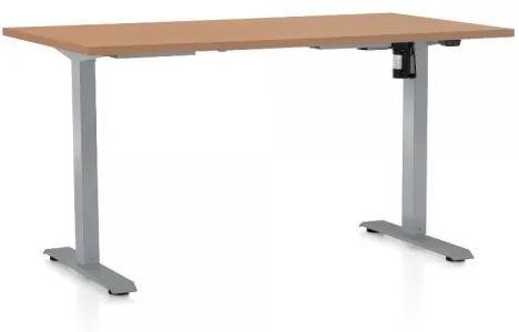 Výškovo nastaviteľný stôl OfficeTech A 140 x 80 cm, šedá podnož