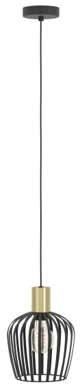 Eglo 901036 - Luster na lanku EMPOLI 1xE27/40W/230V čierna/zlatá