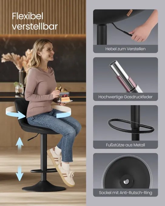 Set dvoch barových stoličiek LJB181BH01 (2ks)