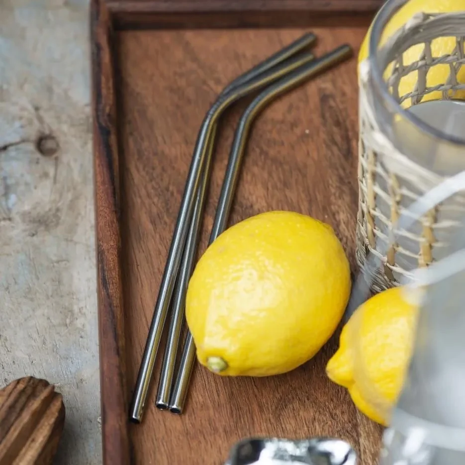 IB LAURSEN Nerezové slamky Straw Silver – set 6 ks