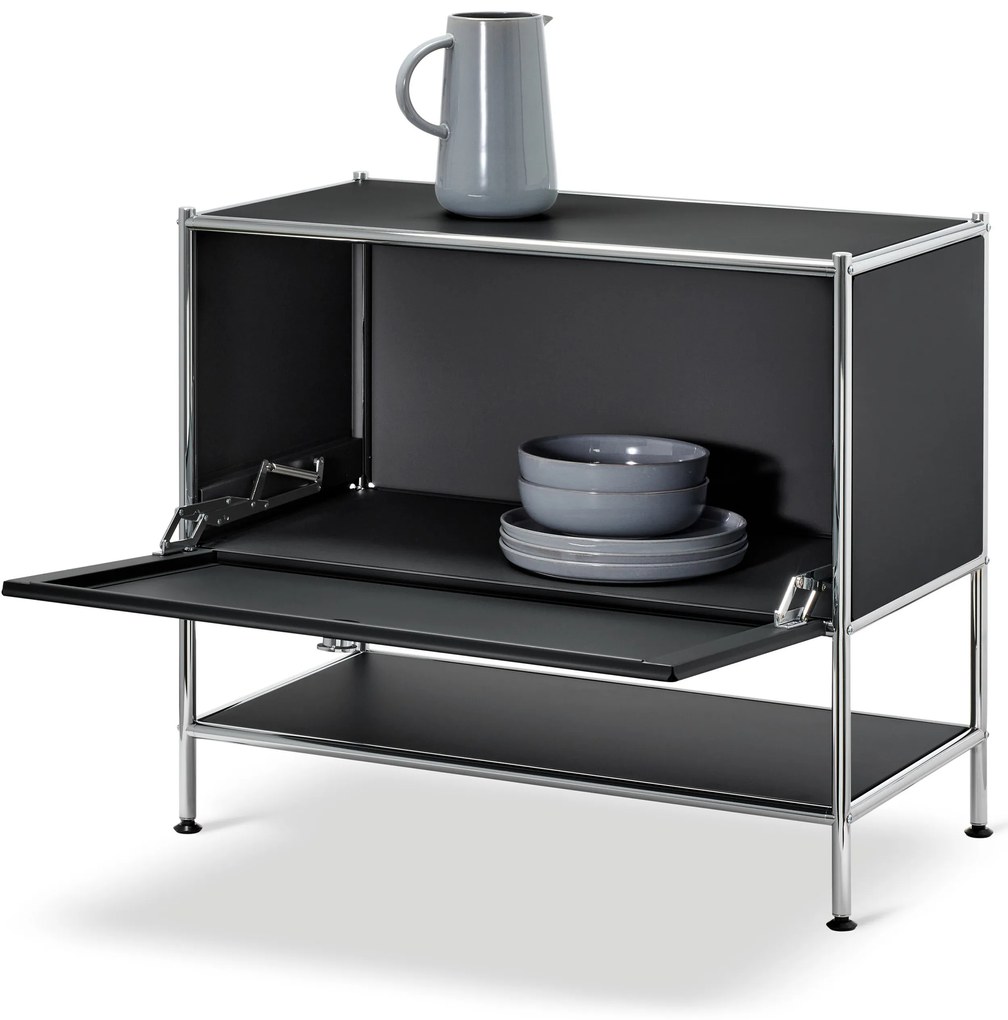 Odkladacia skrinka »CN3« s 1 výklopnými dvierkami, čierna