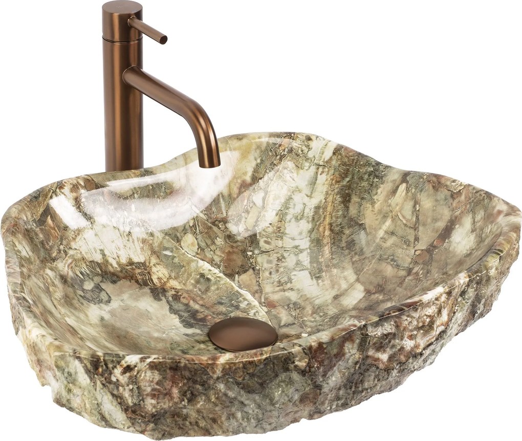Rea Isla Canyon, umývadlo na dosku 490x370x140 mm, imitácia kameňa, REA-U7884