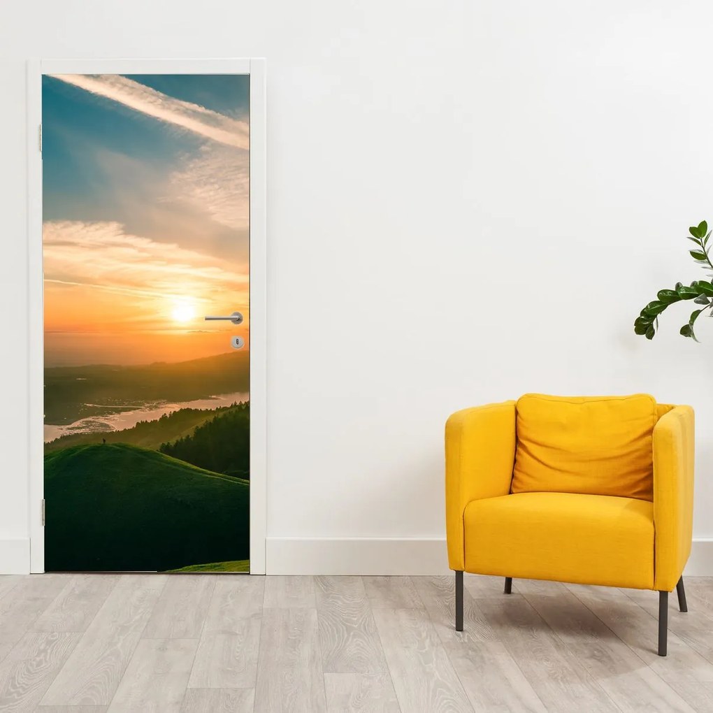 Fototapeta na dvere - Východ slnka nad morom (95x205cm)