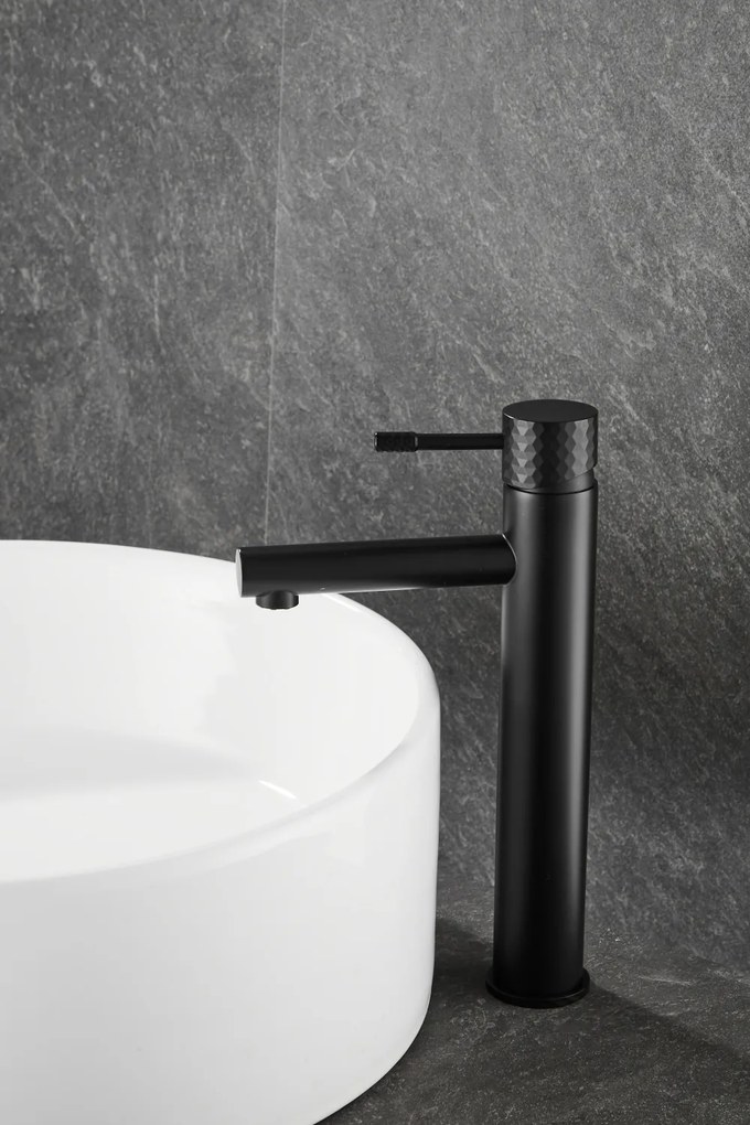 Gamma Roy, vysoká umývadlová batéria h-301, čierna matná, GMA-BRYPUW-BK