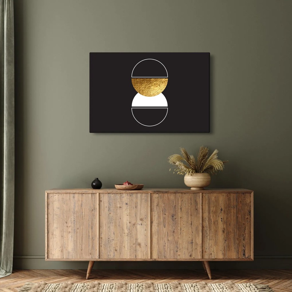 Obraz - Abstrakcia zlatá a čierna N⁰2 (90x60 cm)