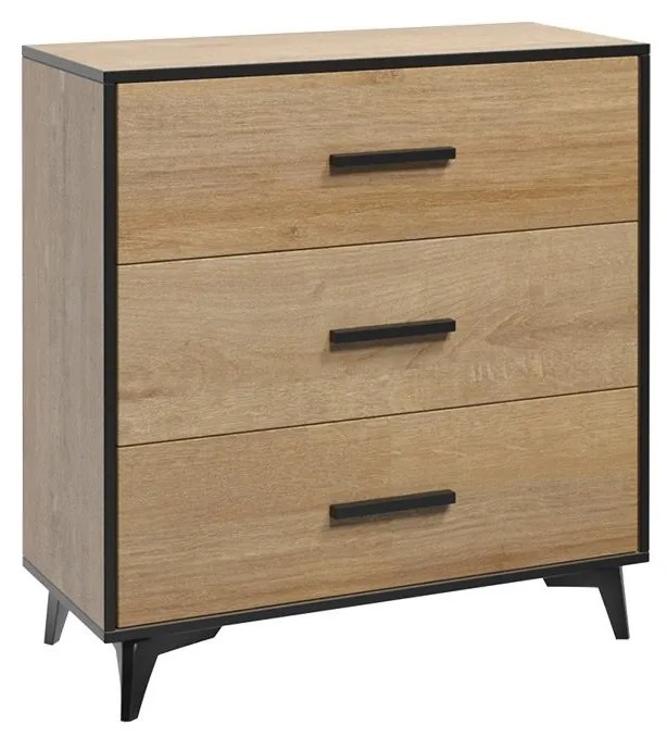Komoda K3S Lilly LY02, Farba:: shirin walnut / shirin walnut + čierna