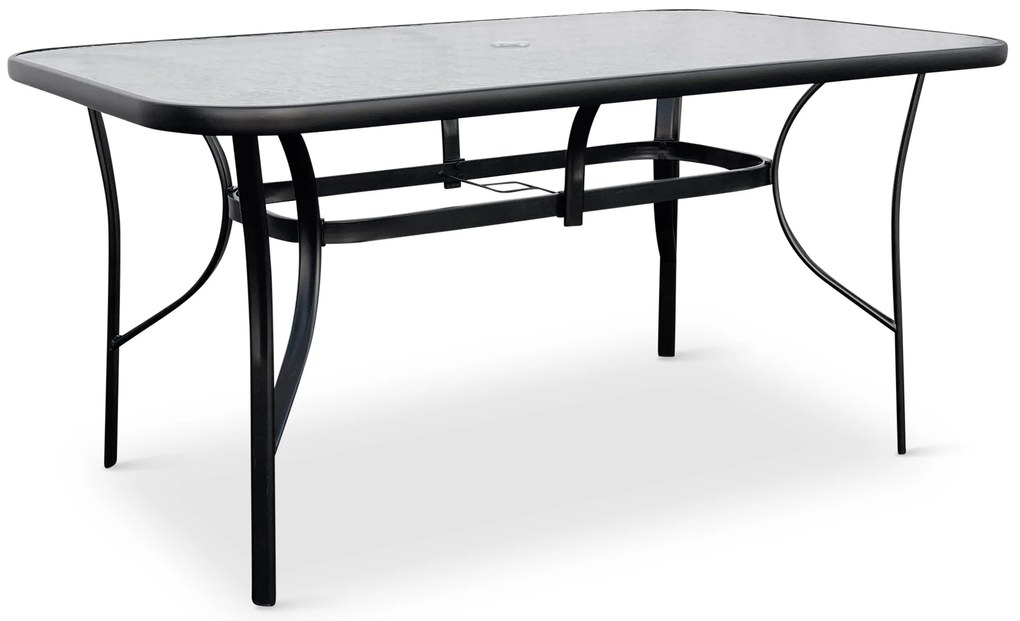 Noela Záhradný kovový stôl Klaudia - transparentná doska