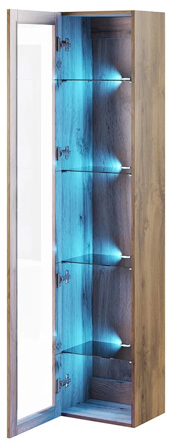 Vitrína Zylia (sivá + sivý lesk) (osvetlenie LED RGB farebné). Vlastná spoľahlivá doprava až k Vám domov. 1058209