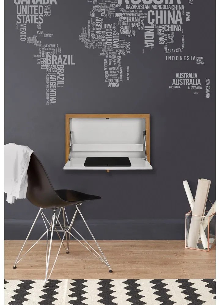 Biely nástenný vyklápací stôl Woodman Brenta