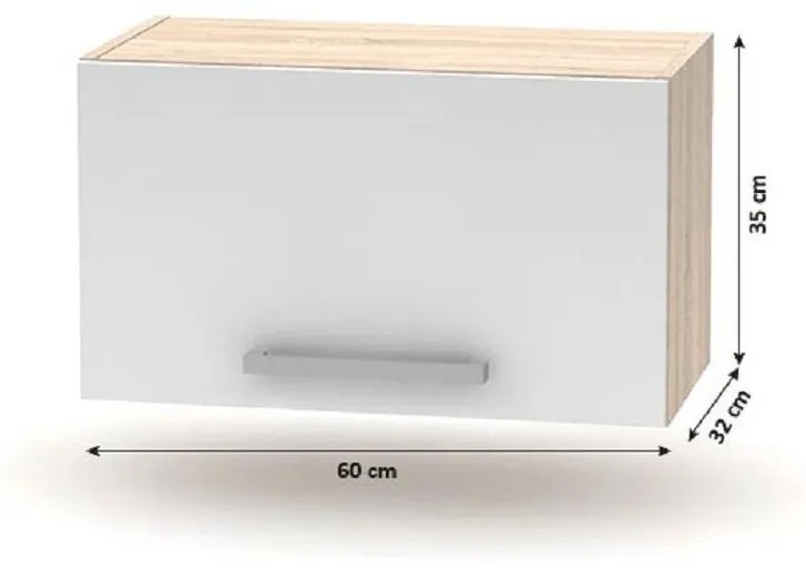 Tempo Kondela Kuchynská linka 2,4 m, dub sonoma/biela, NOVA PLUS