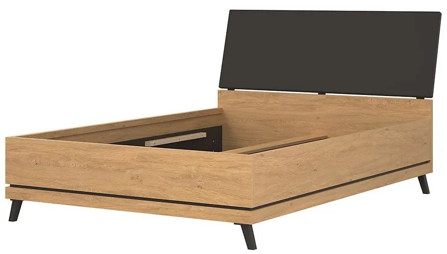 Posteľ Ate At15/140 Dub/čierna