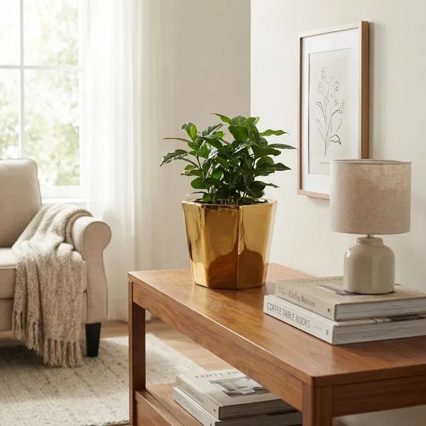 Keramický květináč NEVA GOLD XIX zlatý