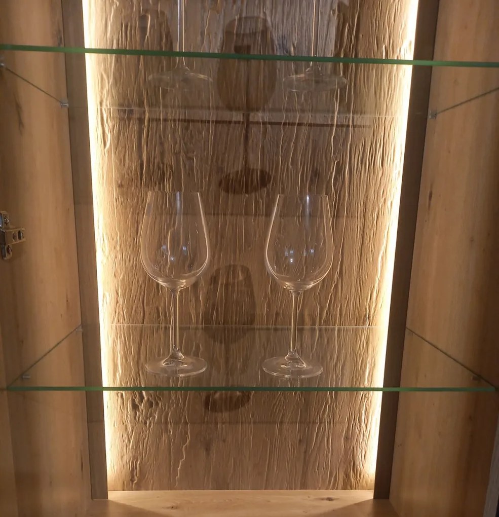 Obývacia stena Bolus, dub artisan, s osvetlením