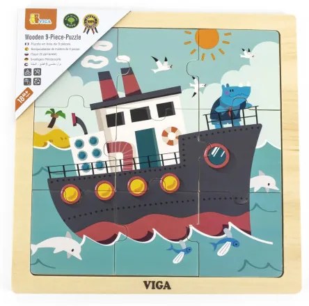 Puzzle na podstavci Viga 44630 9 dielikov - loď