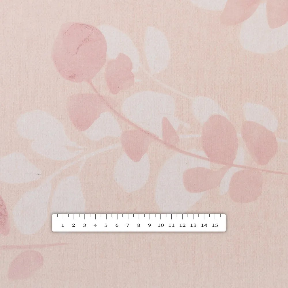 Biante Bavlnená obliečka na vankúš Sandra SA-682 Eukalyptové listy na pastelovo ružovom 30 x 50 cm