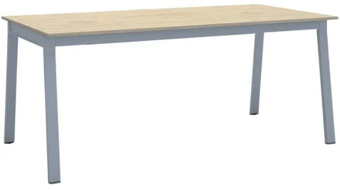 Rokovací kancelársky stôl PRIMO BASIC, 180x90 cm, sivostrieborná podnož, dub prírodný