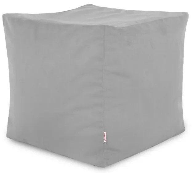 Taburetka Cubo svetla sivá plyš