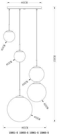 Globo 15855-5 - Luster na lanku VARUS 5xE27/40W/230V