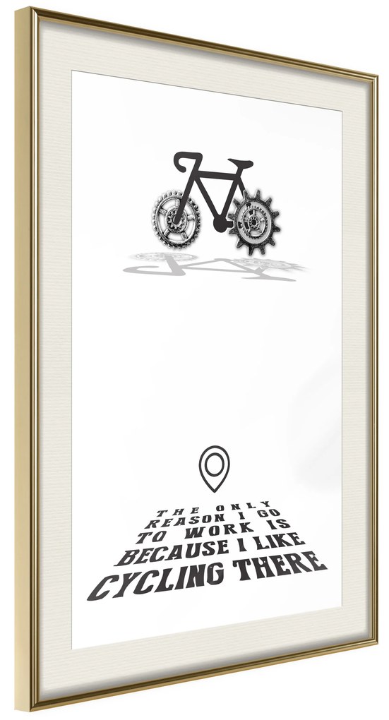 Artgeist Plagát - I like Cycling [Poster] Veľkosť: 20x30, Verzia: Čierny rám s passe-partout