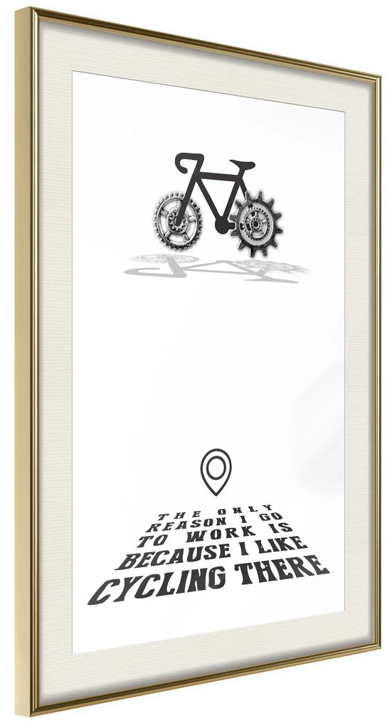 Artgeist Plagát - I like Cycling [Poster] Veľkosť: 20x30, Verzia: Zlatý rám