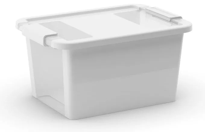 Biely plastový úložný box s vekom 36,5x26x19 cm Bi-Box S – KIS