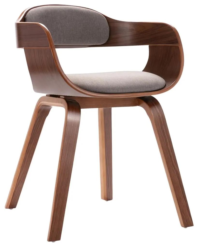Jedálenská stolička, sivohnedá, ohýbané drevo a látka 327334