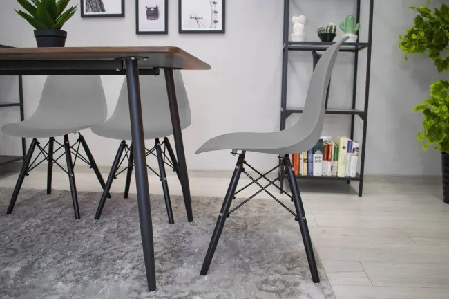 Set jedálenských stoličiek OSAKA sivé (čierne nohy) 4ks