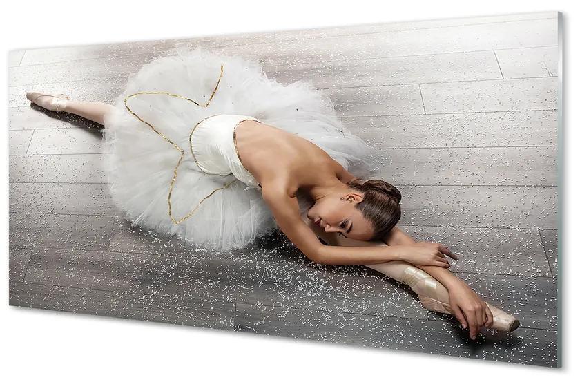 Obraz plexi Žena biele balerína šaty 125x50 cm