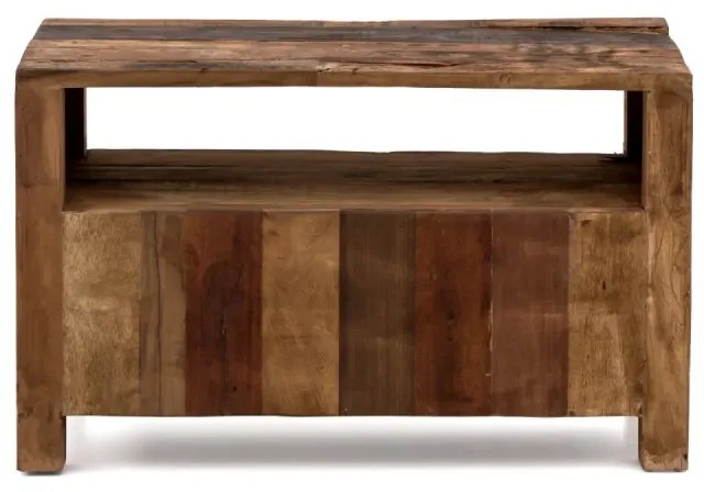 furniture-nabytek.cz - Masívny TV stolík Madurai z recyklovaného dreva, hnedý, neupravený – 90×40×55 cm