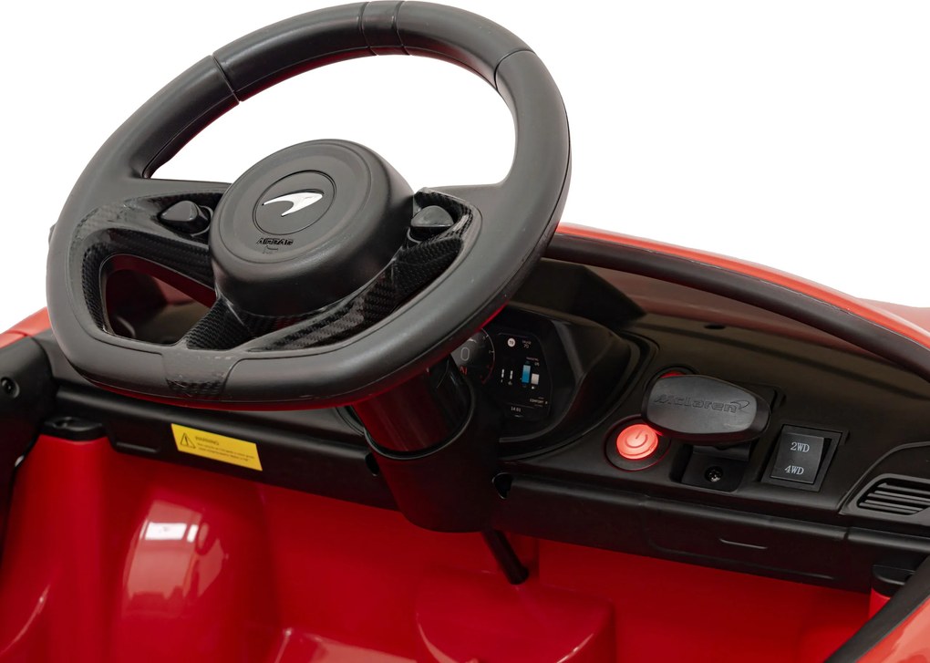Ramiz McLaren Artur batéria pre deti Červená + pohon 4x4 + diaľkové ovládanie + pomalý štart + EVA + LED Audio