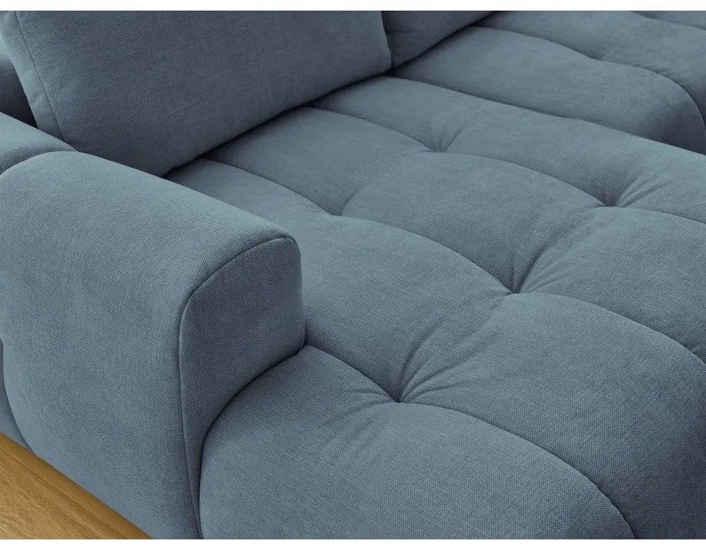 Modrá rozkladacia/s úložným priestorom rohová pohovka (pravý roh/do tvaru "U") Fuji – Bobochic Paris