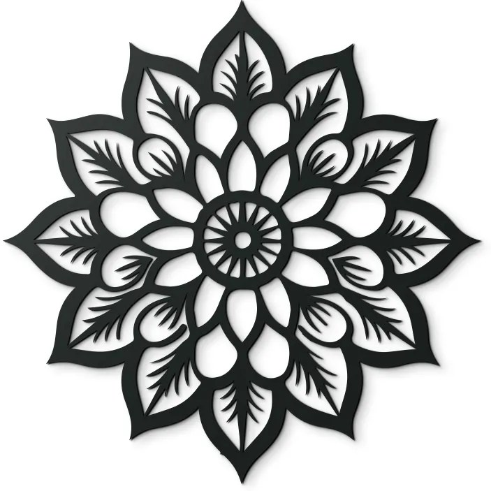 drevko Mandala na stenu Hviezdica Rozmer obrazu: 44,5 x 44 cm, Farba dekorácie: Čierna