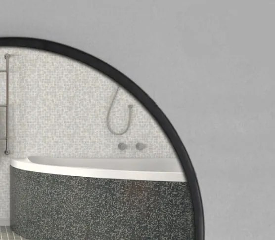 PreHouse Čierne zrkadlo s poličkou, 80 cm